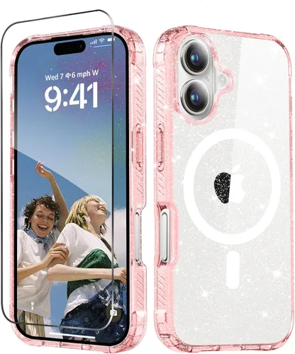 Miniatura 59 de MIODIK Compatible con Funda para iPhone Air, [Compatible con Magsafe] con Protector de Pantalla y Protección de Cámara Mejorada, Funda Protectora