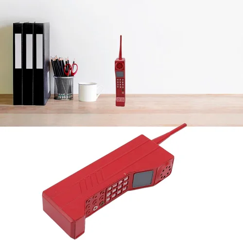 Miniatura 2 de Ejoyous Accesorio de teléfono celular, adorno retro de ladrillo para teléfono celular de los años 80 y 90 a la antigua, modelo de teléfono celular
