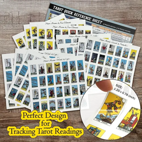 Miniatura 2 de Joyppy Calcomanías de tarot para diario – 336 piezas de mini calcomanías de cartas de tarot para principiantes – 1.25 x 0.78 pulgadas – Calcomanías