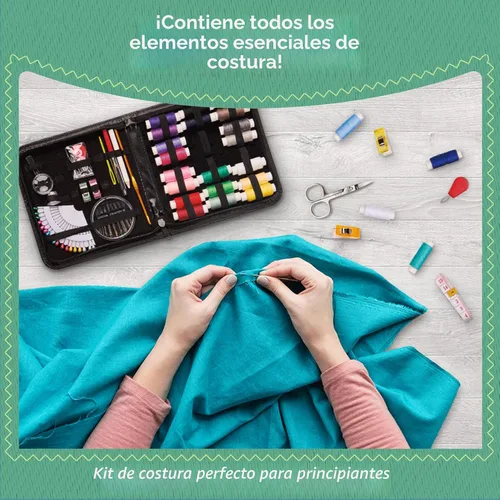 Miniatura 3 de ARTIKA Kit de costura para adultos y niños (94 PIEZAS) - Juego pequeño para principiantes con hilo multicolor, agujas, tijeras, dedal y pinzas