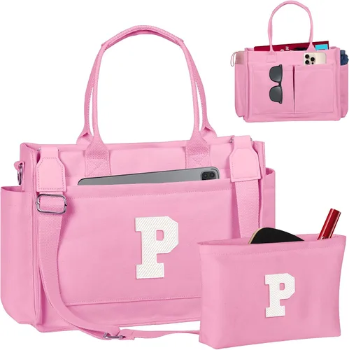 Miniatura 44 de Easter Basket Stuffers, Initial Tote Bag with Makeup Bag, Birthday Gifts for Women, Teen Girl Gifts Trendy Stuff