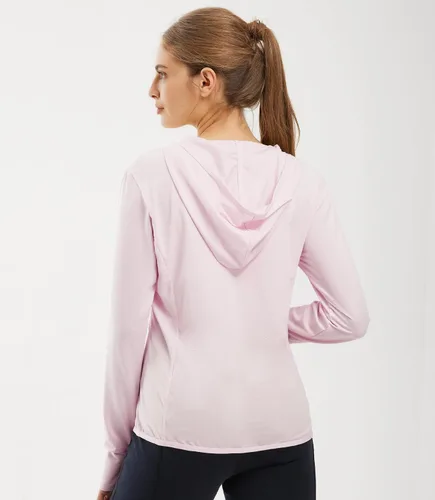 Miniatura 2 de Libin sudadera con capucha para mujer, con cremallera completa, UPF 50+, capucha con protección solar, de manga larga, para senderismo