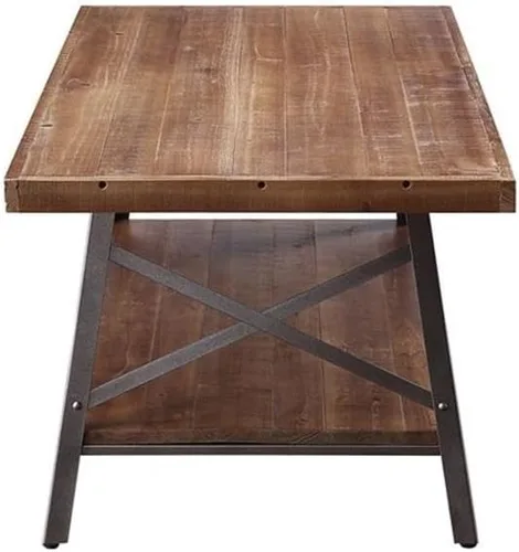 Miniatura 5 de Acme Ikram Mesa de centro rectangular de madera en roble envejecido y negro arenoso
