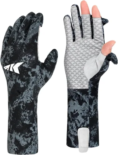 Miniatura 9 de KastKing La Sal Pro - Guantes de pesca de dedo completo, protección solar UPF 50+ con diseño convertible, microfibra ultraligera, comodidad ultra