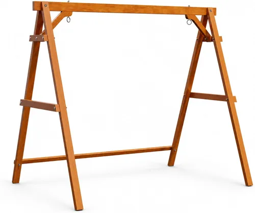 Miniatura 17 de VINGLI Marco de columpio para porche de 6.2 pies, soporte de madera resistente de 660 libras, soporte de columpio de madera con barra de conexión