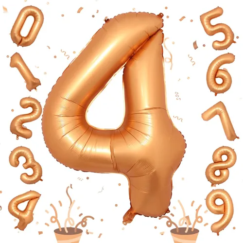 Miniatura 76 de Globos de número azul pastel de 40 pulgadas, globo gigante autoinflable de aluminio número 5 de cumpleaños para niños, globos azul bebé para hombres
