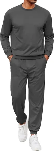 Miniatura 25 de COOFANDY Conjunto deportivo de 2 piezas para hombre, sudadera de manga larga, sin botones, para deportes, casual, fitness, trotar
