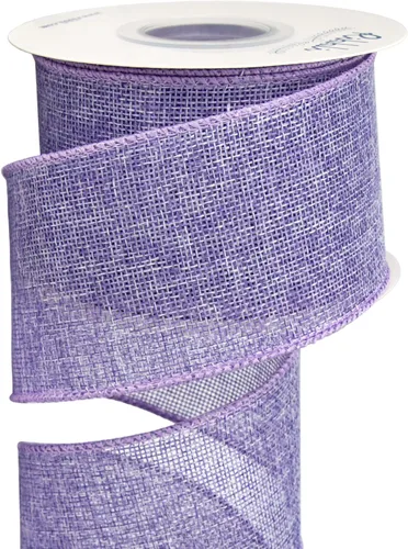 Miniatura 15 de Ribbli Cinta con alambre de arpillera azul bebé, 2-1/2 pulgadas x 10 yardas continuas, cinta de borde con alambre para lazo grande, corona