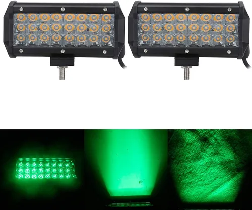 Barra de luz LED verde todoterreno de 36 W, 7 pulgadas, luces antiniebla impermeables para furgoneta, camioneta, camión, ATV, UTV, SUV, camión,