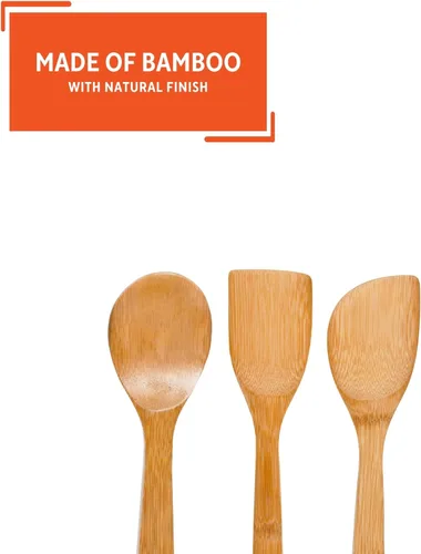 Miniatura 3 de IMUSA USA Cookware - Juego de cucharas (3 piezas, bambú)