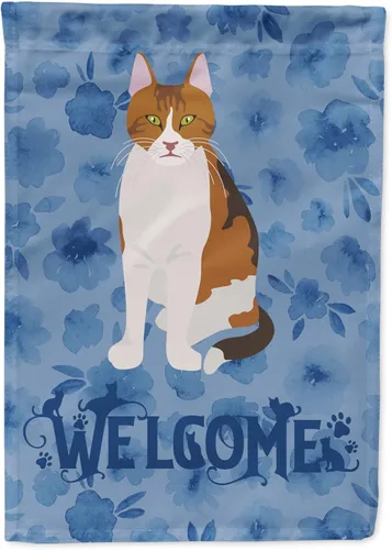 Miniatura 97 de Caroline's Treasures CK5047CHF Ojos Azules - Bandera de bienvenida con diseño de gato para casa de porche, grande, para colgar en la pared