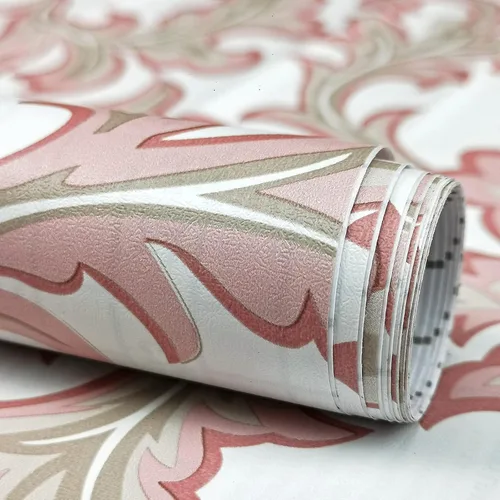Miniatura 5 de Papel tapiz floral para despegar y pegar, damasco blanco/rosa, extraíble, autoadhesivo, revestimiento de estante para cajones para renovación