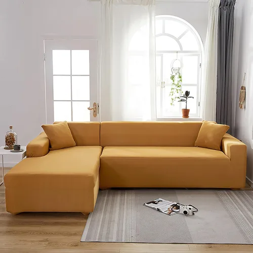 Miniatura 8 de Konsilsa Funda elástica para sofá en forma de L, funda completa para sofá de 1/2/3/4 plazas, protector de muebles suave, antideslizante, lavable a
