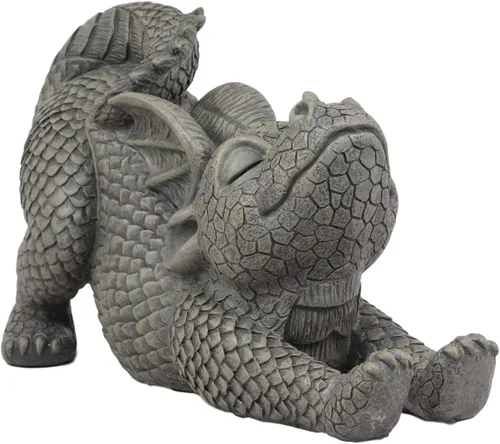Miniatura 21 de Ebros Gift Mini estatua de dragón Zen Meditación Yoga Namaste en piedra sintética acabado de resina de 5 pulgadas de alto, figura decorativa