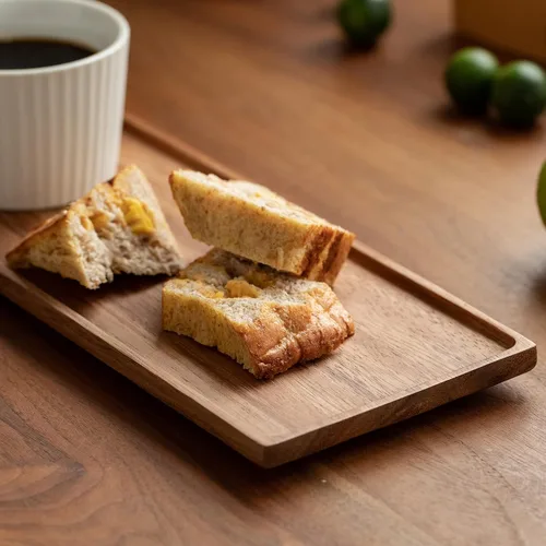 Miniatura 7 de Vandroop Mini bandeja de madera para servir, pequeña bandeja de madera para té y café (juego de 2, M)