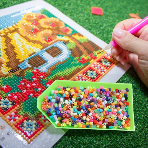 Miniatura 6 de Libima Juego de 11200 cuentas fusibles a granel para niños, arte y manualidades de 0.197 in, juego de cuentas de hierro surtidas, multicolor