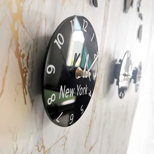 Miniatura 5 de The Geeky Days Reloj de pared grande con mapa del mundo, zona horaria personalizada, funciona con pilas, silencioso, sin tictac, decoración de pared