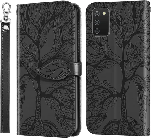 Miniatura 23 de Samsung Galaxy A03s - Funda tipo cartera con tarjetero y ranura a prueba de golpes, de piel sintética, con función atril y protección magnética