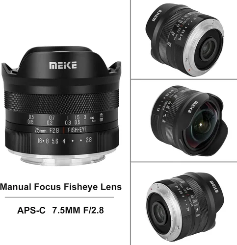 Miniatura 2 de Meike MK-0.295 in f2.8 Ultra Wide Circular APS-C Lente Ojo de Pez de Enfoque Manual para Sony E Mount Cámara sin espejo