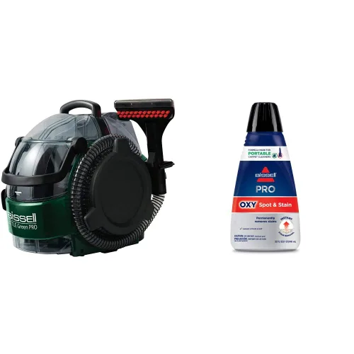 Bissell Little Green Pro Commercial Spot Cleaner BGSS1481 y Bissell Professional Spot and Stain + Oxy - Fórmula de máquina portátil, 32 onzas, 32