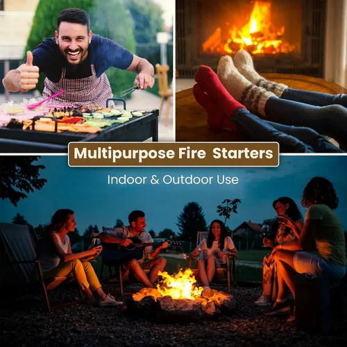 Miniatura 6 de Dextreme Paquete de 144/48 cubos de iniciación de fuego naturales para fogatas, carbón, barbacoa, parrilla, chimenea, estufas de leña, ahumadores