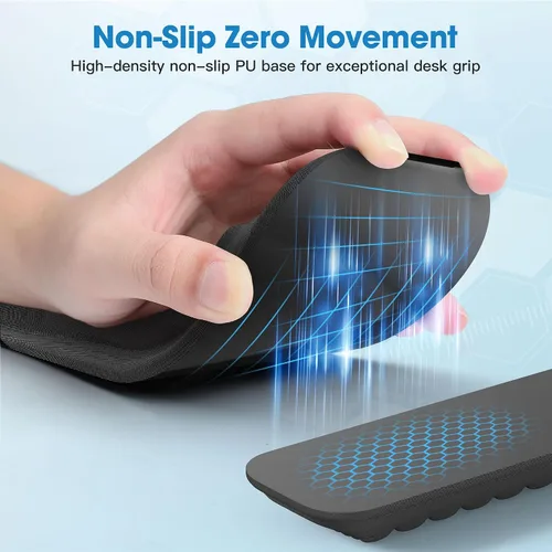 Miniatura 4 de MEKASS Reposamuñecas ergonómico para teclado y ratón, juego de reposamuñecas de espuma viscoelástica suave con base de silicona antideslizante
