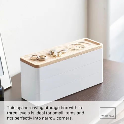 Miniatura 2 de YAMAZAKI Home Rin Reloj Apilable Y Estuche De Accesorios, Joyero Organizador Para Gafas - Plástico + Madera