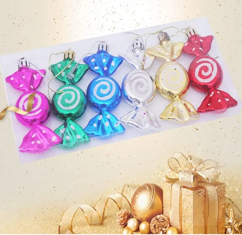 Miniatura 5 de Happyyami 12 adornos de piruleta de Navidad de plástico para decoración de árbol de Navidad, decoración colgante para el hogar y fiesta