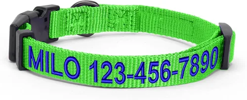 Miniatura 49 de Collar para mascotas Pawtitas, de 6 pies, suave, ajustable, color sólido, de nailon. El collar y arnés a juego para perros y cachorros, se venden