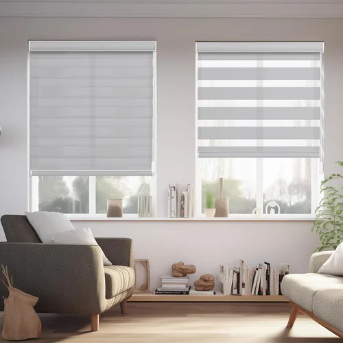 Miniatura 13 de Persianas de cebra Changshade para ventanas interiores con filtro de luz, persianas de cebra con cordón para puertas corredizas de vidrio