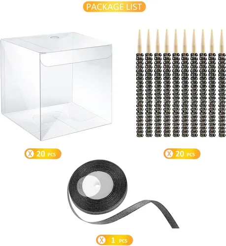 Miniatura 4 de MGWOTH Cajas para Manzanas Acarameladas con Agujero para Palo Brillante, Paquete de 20 Kit de Envoltura para Manzanas de Caramelo con Contenedores