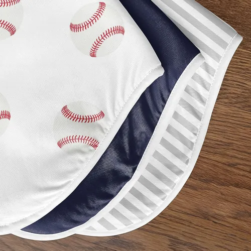 Miniatura 5 de Sweet Jojo Designs Béisbol Sports - Paños absorbentes para eructos para bebé recién nacido, rojo y blanco americana, paquete de 3 paños para baba