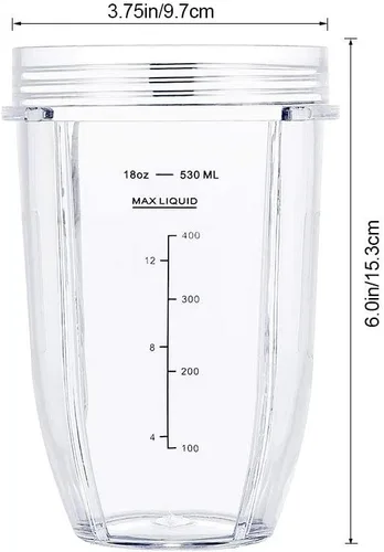Miniatura 4 de Vasos de licuadora aptos para Ninja, piezas de repuesto de vasos de 18 onzas con tapas para sorber y sellado, accesorios de licuadora compatibles
