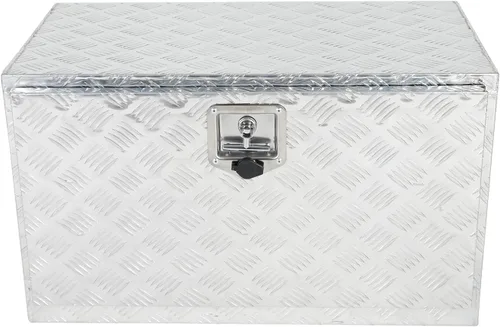 Miniatura 11 de Caja de herramientas de aluminio negro de 39 x 13 x 10 pulgadas con cerradura y llaves, caja de herramientas de 5 barras de banda de rodadura, caja