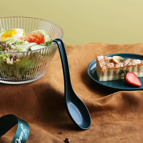 Miniatura 5 de Evanda Cuchara de sopa, cuchara ecológica hecha de polipropileno de grado alimenticio, libre de BPA, fácil de limpiar, apta para lavavajillas, juego