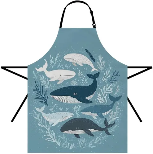 Miniatura 7 de Moslion Apron 31x27 Inch Kitchen Chef Waitress Cook Aprons Bib with Adjustable Neck for Women Men