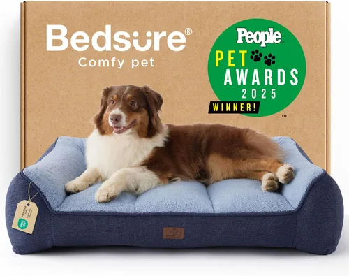 Miniatura 17 de Bedsure Cama ortopédica para perros de tamaño mediano, camas extra gruesas de apoyo para perros medianos con funda impermeable lavable, cómodo sofá
