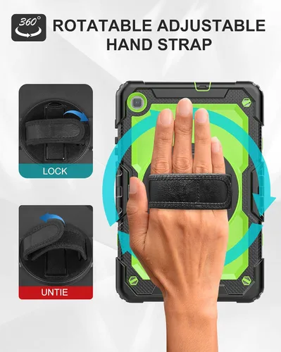 Miniatura 3 de Funda para Samsung Galaxy Tab S6 Lite de 10.4 pulgadas 2024/2022/2020 (SM-P610/P615/P613/P619), protección con soporte giratorio, correa de hombro