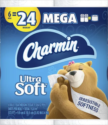 Miniatura 12 de Charmin Papel higiénico ultra suave, 24 megarrollos de papel de baño = 96 rollos regulares
