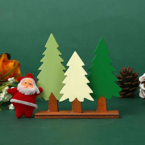 Alasum Mini árbol de pino decoración de escritorio de 3.54 pulgadas de simulación de árbol de pino modelo juego de 3 para decoración de temporada de