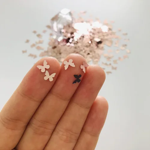 Miniatura 2 de PrettyG Paquete de 0.35 oz/paquete – Lentejuelas con purpurina en forma de mariposa de oro rosa – Festival Rave Belleza Maquillaje Cara Cuerpo Nail