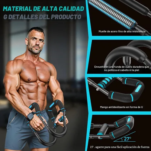 Miniatura 4 de Twister Arm Trainer for Men, Chest Workout Equipment 5-Level Adjustable (40-130lb) with Ergonomic 27° Targets Biceps/Clip/Thigh, Portable Exerciser