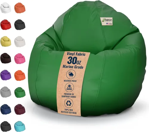 Miniatura 24 de Puf grande de vinilo marino – Puf impermeable para barcos y piscinas – con cuentas de poliestireno y silla rellena de espuma CertiPUR para adultos
