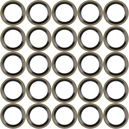 Miniatura 15 de X AUTOHAUX 25pcs M16 Tono Bronce Motor de Coche Drenaje de Aceite Triturado Plano Juntas de Arandela