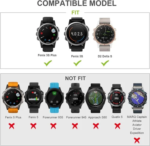 Miniatura 7 de ANCOOL - Correa para Garmin Fenix 5S, de ajuste fácil, de silicona suave de 20 mm de ancho, correa de reloj para Fenix 5S, #2-Negro