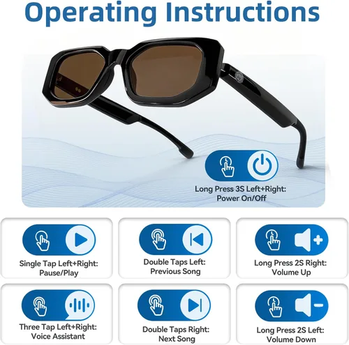Miniatura 9 de Lentes inteligentes AI para hombres y mujeres, impulsados por ChatGPT, traducción de más de 137 idiomas y asistente de voz, asistente de reunión