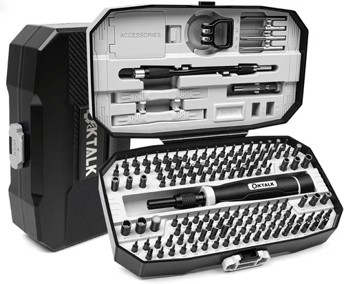 Miniatura 10 de Kit de herramientas de reparación electrónica 49 en 1 con puntas magnéticas S2, destornillador de precisión, puntas extendidas, pinzas, herramienta