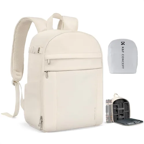 Miniatura 10 de K&F CONCEPT Mochila ligera para cámara, bolsa de fotografía profesional compatible con cámaras Canon/Nikon/Sony y accesorios para lentes, funda
