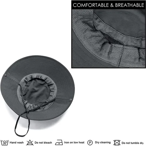 Miniatura 21 de Paquete de 2 sombreros Boonie para hombres y mujeres con protección UV UPF 50+ para pesca, senderismo y jardinería