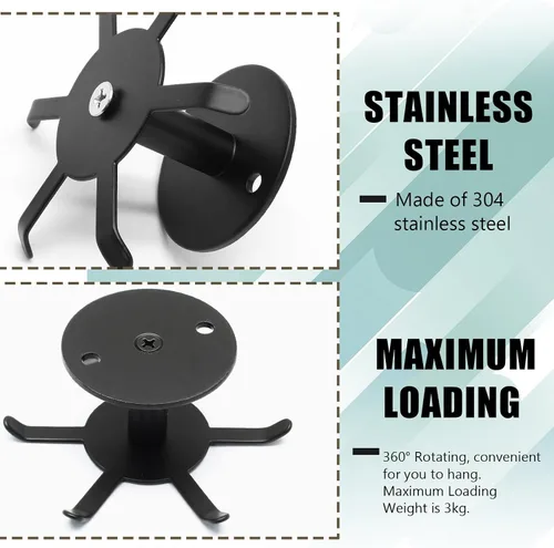 Miniatura 3 de Zorfeter Ganchos para utensilios de cocina para debajo del gabinete, estantes de utensilios de acero inoxidable con rotación de 360°, sin